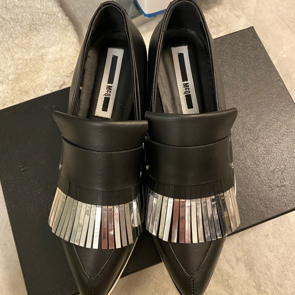 Stylish Black and Silver Women's Loafers